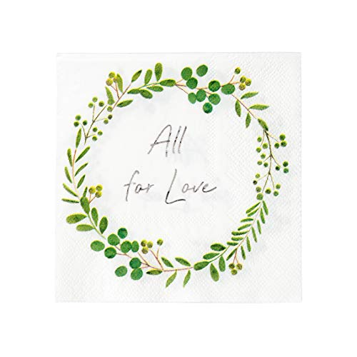Talking Tables All for Love 16 Napkins for Wedding, Engagement Party, Bridal Shower, Anniversary Cocktail Size with White Crown Design Talking Tables All for Love 16 Napkins for Wedding, Engagement Party, Bridal Shower, Anniversary Cocktail Size with White Crown Design von Talking Tables