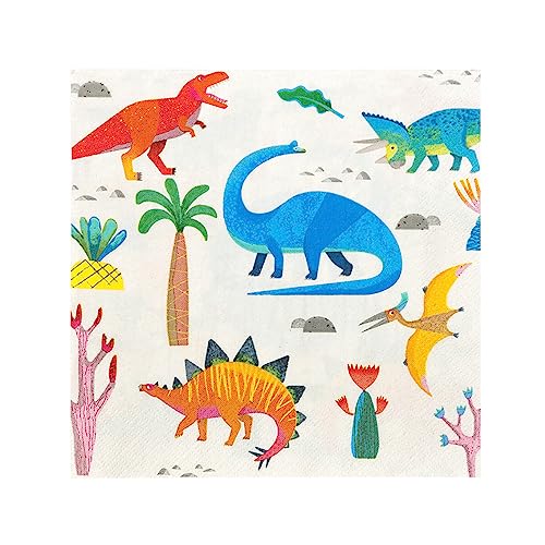 Talking Tables Dinosaurier Servietten im 20er-Pack, Geburtstags Dino Servietten Größe 33 cm - Dino Geburtstag und Dino Party Deko - Ideale Unisex Kindergeburtstag Deko für Jungen oder Mädchen Talking Tables Dinosaurier Servietten im 20er-Pack, Geburtstags Dino Servietten Größe 33 cm - Dino Geburtstag und Dino Party Deko - Ideale Unisex Kindergeburtstag Deko für Jungen oder Mädchen von Talking Tables