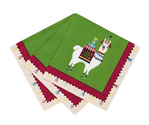 Talking Tables FIESTIVE-NAPKIN Zubehör | Weihnachten Papierservietten | Weihnachtsparty Tiermotiv, Lama Servietten | 20 Stück, Multifarbe von Talking Tables