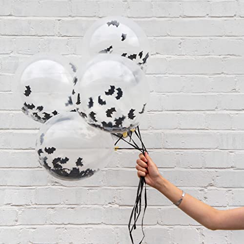 Talking Tables Fledermaus Konfetti Halloween Luftballons | Packung mit 5 Stück, 30,5 cm, aus Latex, Süßes oder Saures, gruselige Party-Dekorationen, Black von Talking Tables