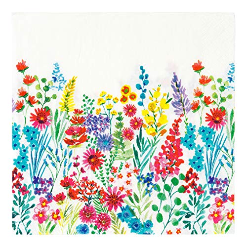 Talking Tables Meadow Napkins 16,5 cm gefaltet, 20 Stück, Serviette Wiese mehrfarbig Pack of 20 : Size 33cm von Talking Tables