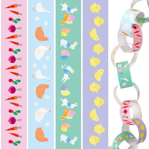 Talking Tables Oster-Papierketten, 6,5 Meter, DIY-Kettenset für Jungen, Mädchen, kreative Geschenke ohne Kleber, Osterparty-Dekor, Kinderaktivität, hängende Fenster-Frühlingsdekoration Talking Tables Oster-Papierketten, 6,5 Meter, DIY-Kettenset für Jungen, Mädchen, kreative Geschenke ohne Kleber, Osterparty-Dekor, Kinderaktivität, hängende Fenster-Frühlingsdekoration von Talking Tables