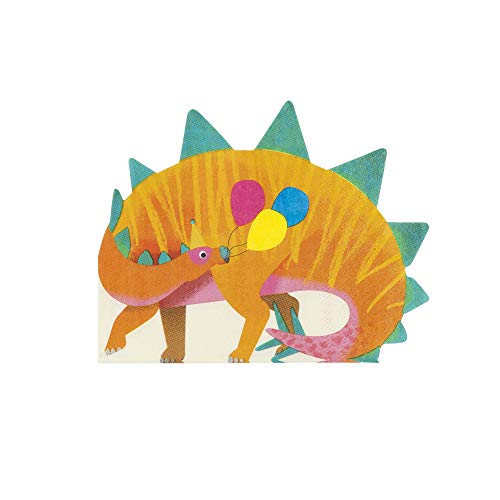 Talking Tables Packung mit 16 Dinosaurier-Servietten in Stegosaurus-Form Buntes Papiergeschirr für den Kindergeburtstag, Unisex-Partygeschirr für Jungen oder Mädchen, Orange von Talking Tables