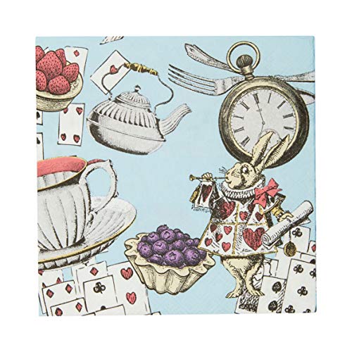 Talking Tables Packung mit 20 blauen Alice im Wunderland Cocktail Servietten | Einweg, recycelbar | für Mad Hatter Tee Party, Geburtstag, Decoupage Talking Tables Packung mit 20 blauen Alice im Wunderland Cocktail Servietten | Einweg, recycelbar | für Mad Hatter Tee Party, Geburtstag, Decoupage von Talking Tables