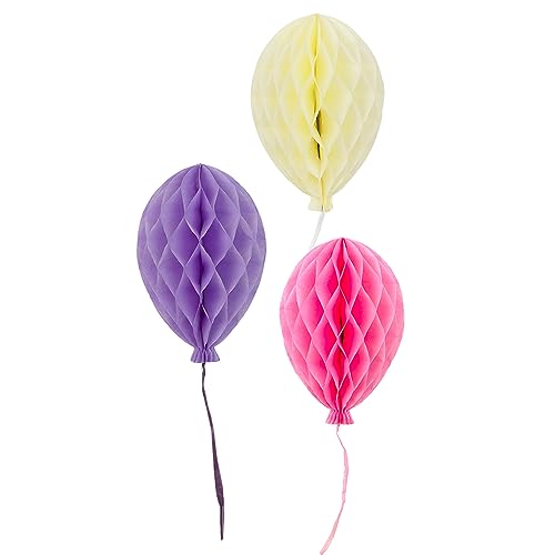 Talking Tables PINK-BALL-HCOMB Papier-Luftballons mit Wabenstruktur, 3 Stück, Pastellfarben, M von Talking Tables