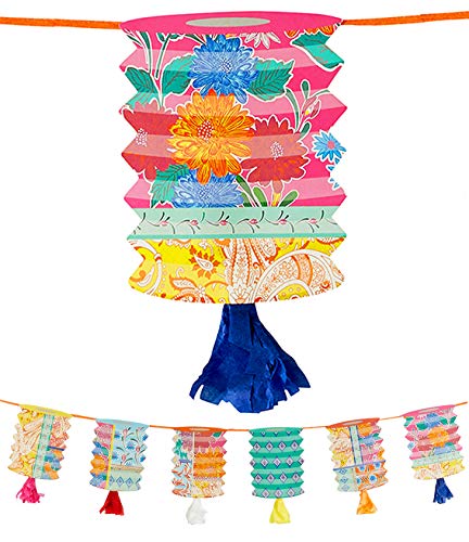 Talking Tables BOHO-GARLAND-LANT Papierlaterne Girlande Ammer mit Quasten-3m | Bunt gefärbte Boho-Partydekorationen für Geburtstag, Fiesta, chinesische Feier, Sommergarten Talking Tables BOHO-GARLAND-LANT Papierlaterne Girlande Ammer mit Quasten-3m | Bunt gefärbte Boho-Partydekorationen für Geburtstag, Fiesta, chinesische Feier, Sommergarten von Talking Tables