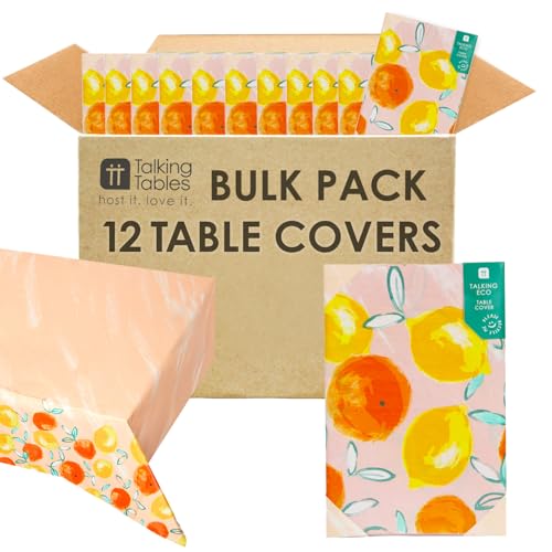 Talking Tables Papiertischdecke, recycelbar, Sommer-Thema, Tropische Einweg-Tischdecke, Geschirr, Dekorationen, Zitrone, Orange, Zitrusfrüchte, für Outdoor, Esszimmer, Garten, Party, Picknick, von Talking Tables