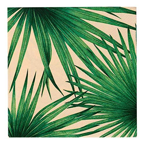 Talking Tables Packung mit 20 Tropical Summer Servietten | Rosa Papierservietten aus Palmblättern für Hawaiian Party, Luau, Picknick, Decoupag von Talking Tables