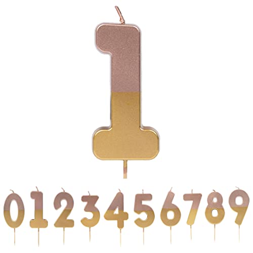 Talking Tables Rosa Gold Nummer 1 Kerze für Kuchen | Hochwertige rosafarbene Geburtstagstortendekoration für Kinder, Erwachsene, Jugendliche, 1. Party, 18., 21., Jubiläum, Meilenstein Talking Tables Rosa Gold Nummer 1 Kerze für Kuchen | Hochwertige rosafarbene Geburtstagstortendekoration für Kinder, Erwachsene, Jugendliche, 1. Party, 18., 21., Jubiläum, Meilenstein von Talking Tables