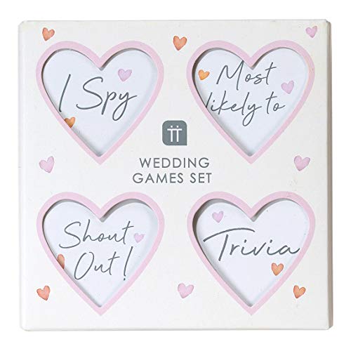 Talking Tables Set mit 4 Hochzeitstischspielen für Gäste | Ice Breaker Trivia, Most Likely to, Shout Out & I Spion, Weiß Talking Tables Set mit 4 Hochzeitstischspielen für Gäste | Ice Breaker Trivia, Most Likely to, Shout Out & I Spion, Weiß von Talking Tables