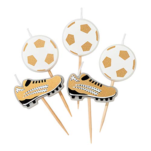 Talking Tables Soccer l Boots & Ball Shaped Party 5 Stück, Weiß/Goldfarben von Talking Tables