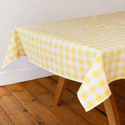 Talking Tables Stoff große gelbe Karierte Gingham Tischdecke aus recycelter Baumwolle rechteckig wiederverwendbar waschbar Tischbedeckung Außenessen Buffets Hochzeiten Partys Picknicks 180 x 140 cm Talking Tables Stoff große gelbe Karierte Gingham Tischdecke aus recycelter Baumwolle rechteckig wiederverwendbar waschbar Tischbedeckung Außenessen Buffets Hochzeiten Partys Picknicks 180 x 140 cm von Talking Tables