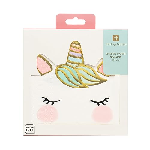 Super Cute Unicorn Shaped Paper Napkins, Premium Feel Disposable Serviettes for Boys of Girls Birthday Party, Baby Shower –Pack of 20 Super Cute Unicorn Shaped Paper Napkins, Premium Feel Disposable Serviettes for Boys of Girls Birthday Party, Baby Shower –Pack of 20 von Talking Tables