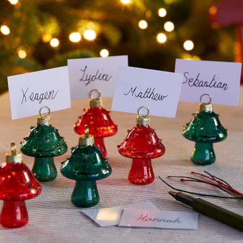 Talking Tables Tischkartenhalter aus Glas in Pilzform, Namens- und Fotoständer für das Weihnachtsessen, Tischkarten bei Hochzeiten, Party-Displays und Büronotizen, 6 Stück Talking Tables Tischkartenhalter aus Glas in Pilzform, Namens- und Fotoständer für das Weihnachtsessen, Tischkarten bei Hochzeiten, Party-Displays und Büronotizen, 6 Stück von Talking Tables