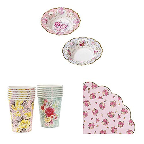 Talking Tables Truly Scrumptious Afternoon Tea Party Paper Bowls, Paper Cups, Floral Napkins von Talking Tables