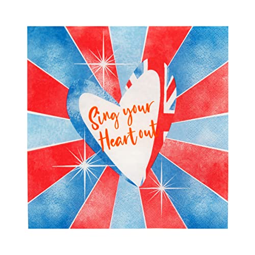 Talking Tables Union Jack Napkins for Eurovision Party 2023 | Liverpool Song Contest Ukraine - Recyclable Disposable Paper Tableware - Pack of 20 von Talking Tables