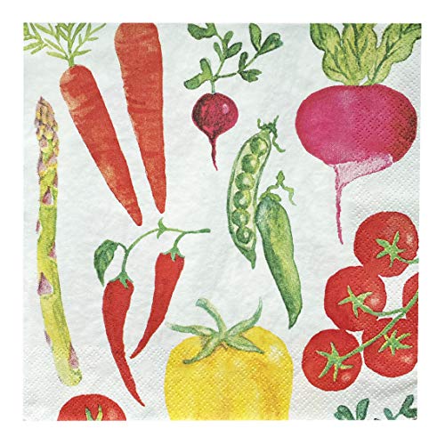 Talking Tables Vegetable Napkins 16,5 cm gefaltet, 20 Stück, Veggie Serviette Mutli Col von Talking Tables