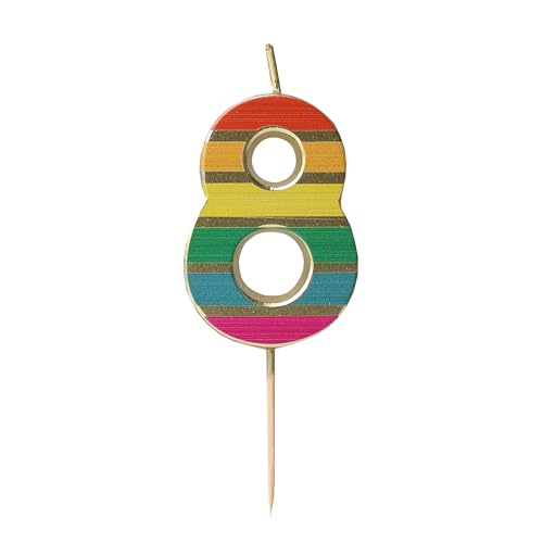 Talking Tables Zahl Acht 8 Regenbogen-Geburtstagskerze für Kuchen Tortenaufsatz-Dekoration Premium-Qualität Ziffernkerzen Jubiläumsparty Meilensteinalter 5,5 cm Höhe recycelte Verpackung Talking Tables Zahl Acht 8 Regenbogen-Geburtstagskerze für Kuchen Tortenaufsatz-Dekoration Premium-Qualität Ziffernkerzen Jubiläumsparty Meilensteinalter 5,5 cm Höhe recycelte Verpackung von Talking Tables