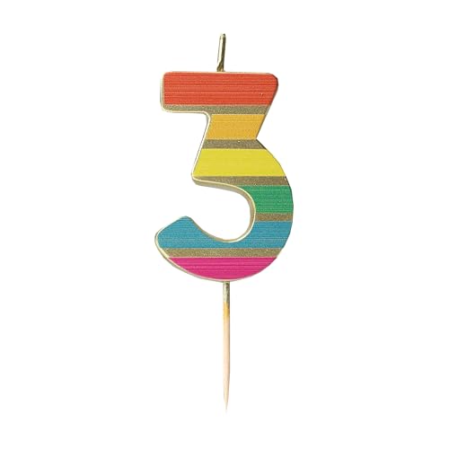 Talking Tables Zahl DREI 3 Regenbogen-Geburtstagskerze für Kuchen Tortenaufsatz-Dekoration Premium-Qualität Zahlenkerzen Jubiläumsparty Meilensteinalter 5,5 cm Höhe, recycelte Verpackung Talking Tables Zahl DREI 3 Regenbogen-Geburtstagskerze für Kuchen Tortenaufsatz-Dekoration Premium-Qualität Zahlenkerzen Jubiläumsparty Meilensteinalter 5,5 cm Höhe, recycelte Verpackung von Talking Tables