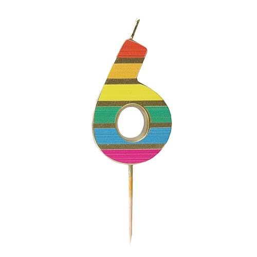 Talking Tables Zahl Sechs 6 Regenbogen-Geburtstagskerze für Kuchen Tortenaufsatz-Dekoration Premium-Qualität Zahlenkerzen Jubiläumsparty Meilensteinalter 5,5 cm Höhe recycelte Verpackung Talking Tables Zahl Sechs 6 Regenbogen-Geburtstagskerze für Kuchen Tortenaufsatz-Dekoration Premium-Qualität Zahlenkerzen Jubiläumsparty Meilensteinalter 5,5 cm Höhe recycelte Verpackung von Talking Tables