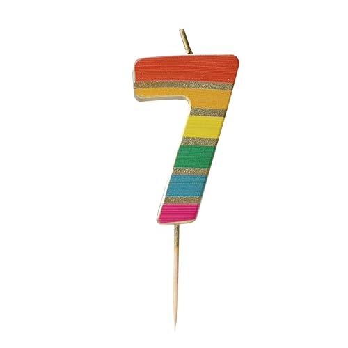 Talking Tables Zahl Sieben 7 Regenbogen-Geburtstagskerze für Kuchen Tortenaufsatz-Dekoration Premium-Qualität Ziffernkerzen Jahrestag Meilensteinalter 5,5 cm Höhe recycelte Verpackung Talking Tables Zahl Sieben 7 Regenbogen-Geburtstagskerze für Kuchen Tortenaufsatz-Dekoration Premium-Qualität Ziffernkerzen Jahrestag Meilensteinalter 5,5 cm Höhe recycelte Verpackung von Talking Tables