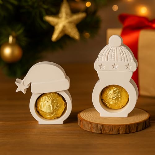 2 Stück Silikonformen Gießformen Weihnachten, Weihnachtsmann Silikonform Geldgeschenk Elch Silikonform Weihnachten Gießformen Silikon Gießform Weihnachten Giessformen Silikon Pralinenschachtel (H) von Talleros