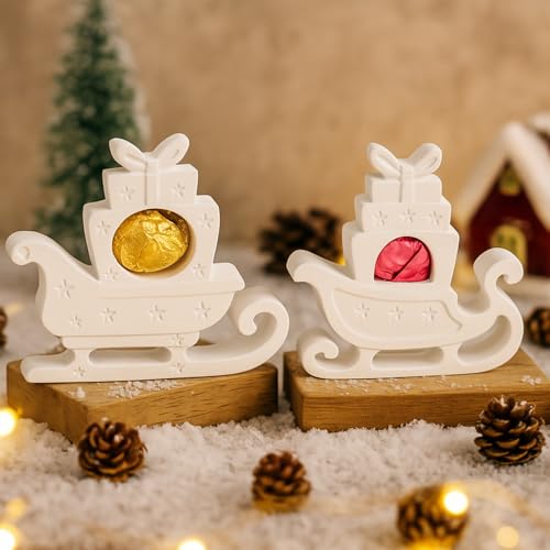 2 Stück Silikonformen Gießformen Weihnachten, Weihnachtsmann Silikonform Geldgeschenk Elch Silikonform Weihnachten Gießformen Silikon Gießform Weihnachten Giessformen Silikon Pralinenschachtel (I) von Talleros