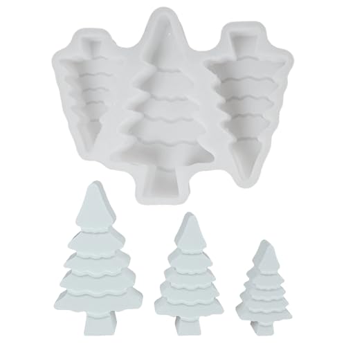3D Silikonformen Gießformen Weihnachte,3 Stück Weihnachten Kerzen Formen Weihnachtsbaum Formen Wiederverwendbar,DIY Silikonform Weihnachtsbaum für Weihnachten Halloween (01) von Talleros