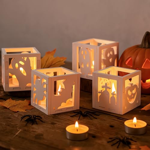 4 PCS Silikonformen Gießformen Halloween, Silikonform Herbst Kürbis Halloween Silikonform Geister Kerzenhalter Gießformen Silikon Krippe Gips Zum Gießen Giessformen Silikon Gießform Kerzenhalter (A) von Talleros