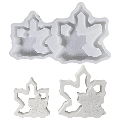 Silikonformen Gießformen Herbst,2 Stück Thanksgiving Silikon Ahornblatt Gießformen,DIY Blatt Epoxidharz Formen Gießform Silikon,3D Silikonform Formen Zum Gießen für Halloween Formdeko (01) von Talleros