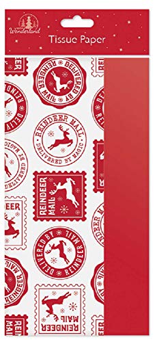 8 Blatt Weihnachts-Geschenkpapier (Briefmarken-Design) von Tallon