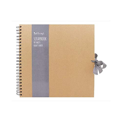Tallon Scrapbook, Kraftpapier, klein, mittelgroß, quadratisch, mit Band, 30 x 30 cm, 40 Blatt von Tallon