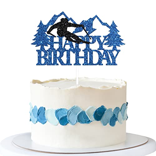 Talorine Skifahren Geburtstag Kuchen Topper, Sport Skifahrer Geburtstag Party Dekoration, Ski Enthusiast Geburtstag Party Supplies Blau & Schwarz Glitter Talorine Skifahren Geburtstag Kuchen Topper, Sport Skifahrer Geburtstag Party Dekoration, Ski Enthusiast Geburtstag Party Supplies Blau & Schwarz Glitter von Talorine