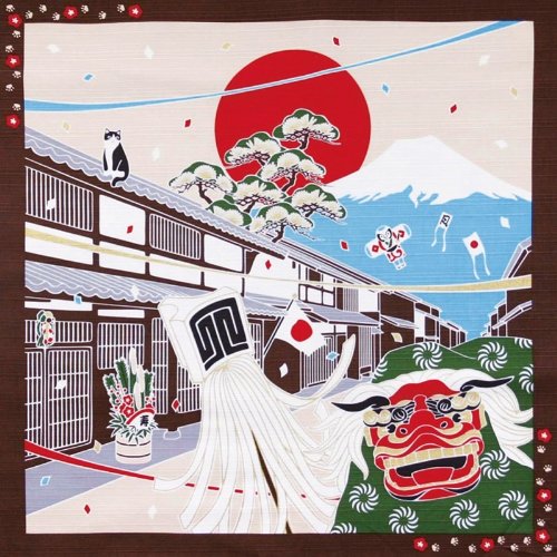 Furoshiki Japanisches Wickeltuch für Reisekatze von Tama no osanpo