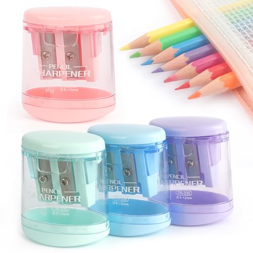 Bleistiftspitzer, manuell, zwei Löcher, kompakt, farbig, Handspitzer für Kinder, Schule, Büro, 4 Stück Bleistiftspitzer, manuell, zwei Löcher, kompakt, farbig, Handspitzer für Kinder, Schule, Büro, 4 Stück von Tamaki