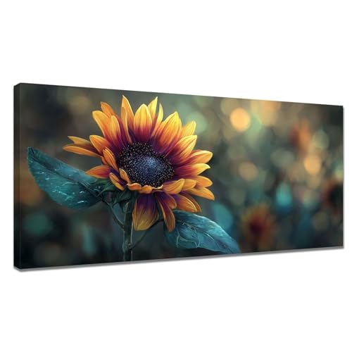 Malen Nach Zahlen Erwachsene Blume, Malen Nach Zahlen Sonnenblume Paint by Numbers, DIY Set Erwachsene Leinwand mit Pinseln und Acrylfarben für Zimmer Deko, Geschenke für Frauen 60x120cm Y3-1071 von Tamalsj