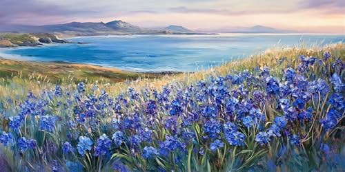 Malen Nach Zahlen Erwachsene Groß Blume, Malen Nach Zahlen Erwachsene Groß Strand, Paint by Numbers Leinwand XXL 120x60 cm, DIY Kreativ Bastelset Handgemalt Ölgemälde Home Décor, Mädchen Geschenk T947 von Tamalsj