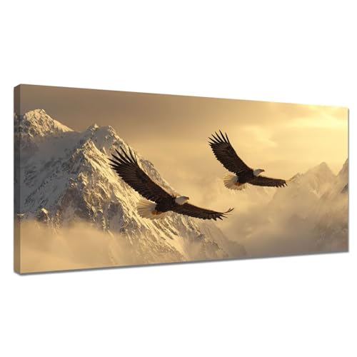 Malen Nach Zahlen Erwachsene Landschaft, Malen Nach Zahlen Adler Paint by Numbers, DIY Set Erwachsene Leinwand mit Pinseln und Acrylfarben für Zimmer Deko, Geschenke für Frauen 60x120cm Y3-1079 von Tamalsj