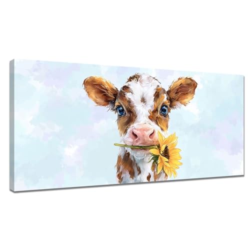 Malen Nach Zahlen Erwachsene Ochse, Malen Nach Zahlen Sonnenblume Paint by Numbers, DIY Set Erwachsene Leinwand mit Pinseln und Acrylfarben für Zimmer Deko, Geschenke für Frauen 70x140cm Y3-1075 von Tamalsj