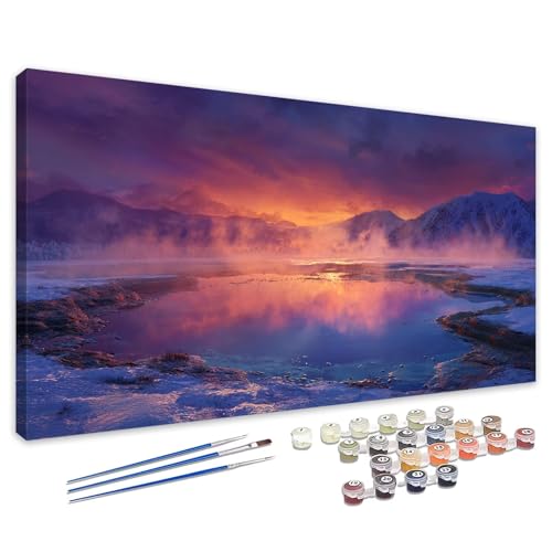 Malen Nach Zahlen Erwachsene See, Malen Nach Zahlen Berg Paint by Numbers, DIY Set Erwachsene Leinwand Ölgemälde mit Pinseln und Acrylfarben für Zimmer Deko, Geschenke für Frauen 40x80cm 4L-673 Malen Nach Zahlen Erwachsene See, Malen Nach Zahlen Berg Paint by Numbers, DIY Set Erwachsene Leinwand Ölgemälde mit Pinseln und Acrylfarben für Zimmer Deko, Geschenke für Frauen 40x80cm 4L-673 von Tamalsj