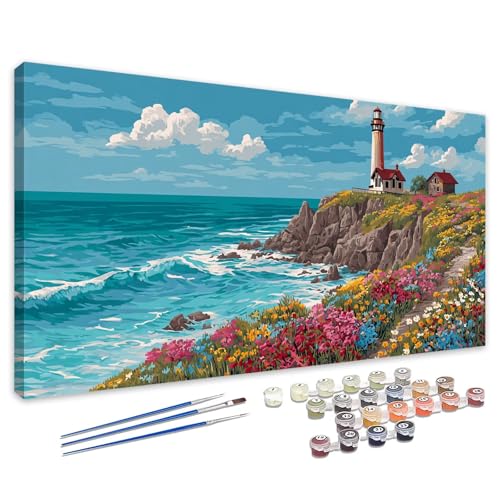 Malen Nach Zahlen Meer 20x40cm, Malen Nach Zahlen Erwachsene Landschaft, Paint by Numbers mit Pinseln und Acrylfarben, DIY Ölgemälde Set Erwachsene für Zimmer Deko, Geschenke für Frauen/Männer 4L-464 Malen Nach Zahlen Meer 20x40cm, Malen Nach Zahlen Erwachsene Landschaft, Paint by Numbers mit Pinseln und Acrylfarben, DIY Ölgemälde Set Erwachsene für Zimmer Deko, Geschenke für Frauen/Männer 4L-464 von Tamalsj