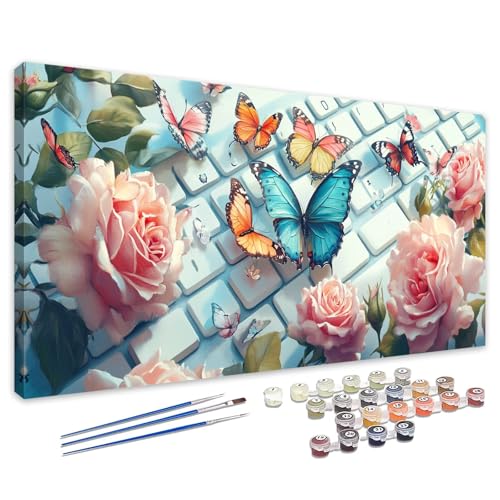 Malen Nach Zahlen Rose 40x80cm, Malen Nach Zahlen Erwachsene Schmetterling, Paint by Numbers mit Pinseln und Acrylfarben, DIY Ölgemälde Set Erwachsene für Zimmer Deko, Geschenke für Frauen 4L-848 Malen Nach Zahlen Rose 40x80cm, Malen Nach Zahlen Erwachsene Schmetterling, Paint by Numbers mit Pinseln und Acrylfarben, DIY Ölgemälde Set Erwachsene für Zimmer Deko, Geschenke für Frauen 4L-848 von Tamalsj