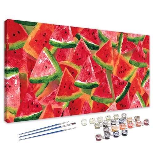 Malen Nach Zahlen Rot 20x40cm, Malen Nach Zahlen Erwachsene Sommer, Paint by Numbers mit Pinseln und Acrylfarben, DIY Ölgemälde Set Erwachsene für Zimmer Deko, Geschenke für Frauen / Männer 4L-149 von Tamalsj