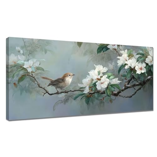 Malen Nach Zahlen XXL Blume 70x140cm, Malen Nach Zahlen Erwachsene Bird, Paint by Numbers mit Pinseln und Acrylfarben, DIY Ölgemälde Set Erwachsene für Zimmer Deko, Geschenke Frauen/ Männer Y3-1068 von Tamalsj