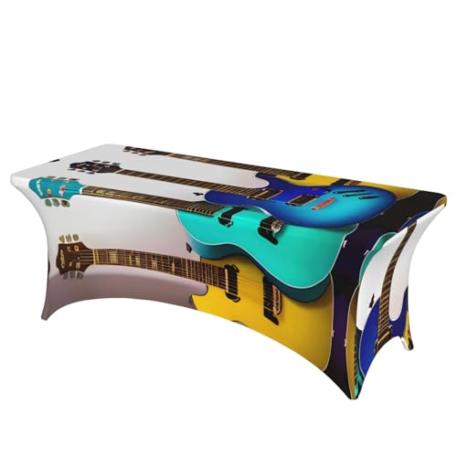 Bunte Gitarren-Druck, professionell, stilvoll, rechteckige Tischdecke, saubere Tischdecke, einfache Installation Bunte Gitarren-Druck, professionell, stilvoll, rechteckige Tischdecke, saubere Tischdecke, einfache Installation von Tamiger