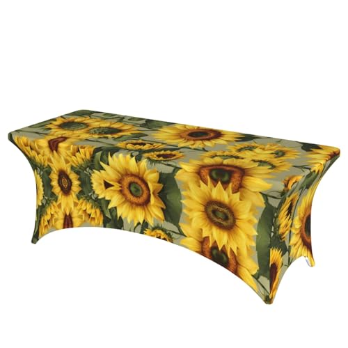 Frühlings-Sonnenblumen-Druck, professionell, stilvoll, rechteckige Tischdecke, saubere Tischdecke, einfache Installation Frühlings-Sonnenblumen-Druck, professionell, stilvoll, rechteckige Tischdecke, saubere Tischdecke, einfache Installation von Tamiger