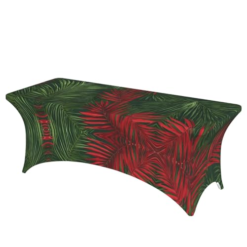 Grüne Palmenblätter, roter Druck, professionell, stilvoll, rechteckige Tischdecke, saubere Tischdecke, einfache Installation Grüne Palmenblätter, roter Druck, professionell, stilvoll, rechteckige Tischdecke, saubere Tischdecke, einfache Installation von Tamiger