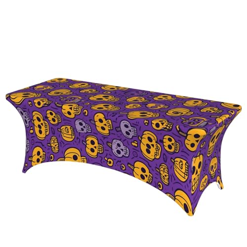 Kürbis-Skelett-Knochen-Druck, professionell, stilvoll, rechteckige Tischdecke, saubere Tischdecke, einfache Installation Kürbis-Skelett-Knochen-Druck, professionell, stilvoll, rechteckige Tischdecke, saubere Tischdecke, einfache Installation von Tamiger