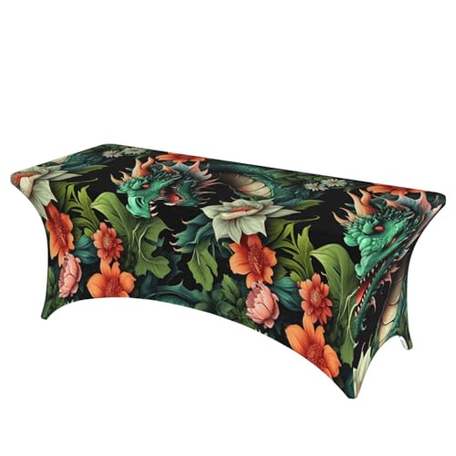 Magischer Drachen-Blumendruck, professionell, stilvoll, rechteckige Tischdecke, saubere Tischdecke, einfache Installation Magischer Drachen-Blumendruck, professionell, stilvoll, rechteckige Tischdecke, saubere Tischdecke, einfache Installation von Tamiger