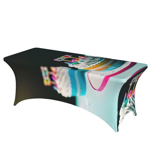 Professionelle, stilvolle, rechteckige Tischdecke mit "Happy Birthday"-Kuchenaufdruck, einfache Installation Professionelle, stilvolle, rechteckige Tischdecke mit "Happy Birthday"-Kuchenaufdruck, einfache Installation von Tamiger